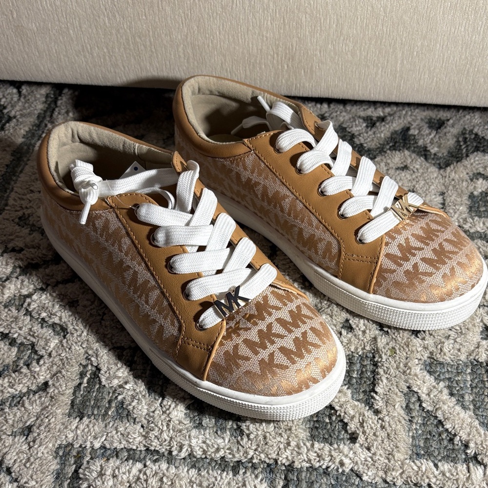 Michael Kors Brown and White Logo Sneakers